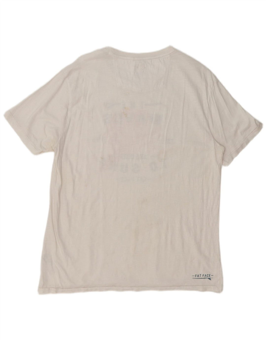 Fat Face Herren-T-Shirt mit Grafik, Größe L, aus weißer Baumwolle