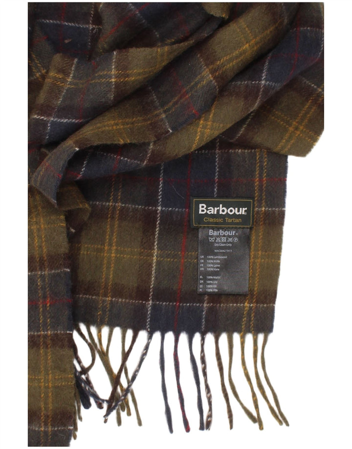 Barbour Herren-Rechteckschal, Einheitsgröße, Khaki, kariert, Lammwolle, klassisch