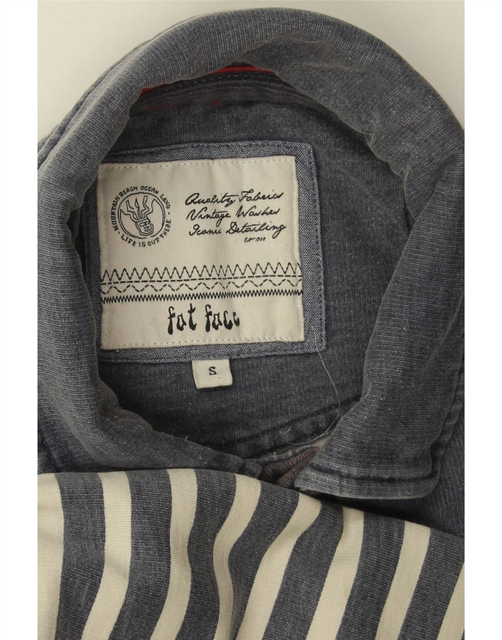 Fat Face Herren-Sweatshirt mit Rollkragen, klein, blau gestreift, Baumwolle