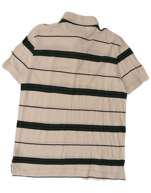 Tommy Hilfiger Herren-Poloshirt mit individueller Passform, XL, weiß gestreift, Baumwolle