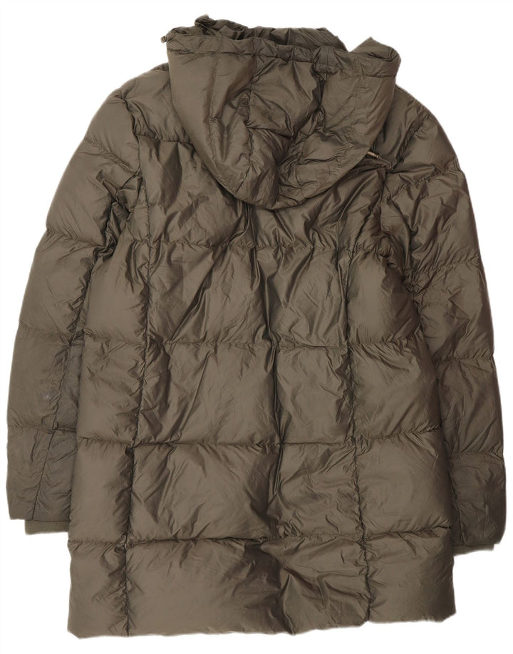 Jack Wills Wattierter Damenmantel mit Kapuze, UK 14, Größe L, Khaki, Polyester