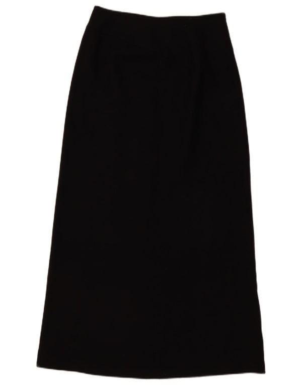 Hobbs Damen Maxirock UK 8 Small W30 Schwarze Wolle