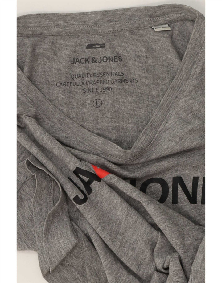 Jack & Jones Herren-T-Shirt mit Grafik, Größe L, Grau