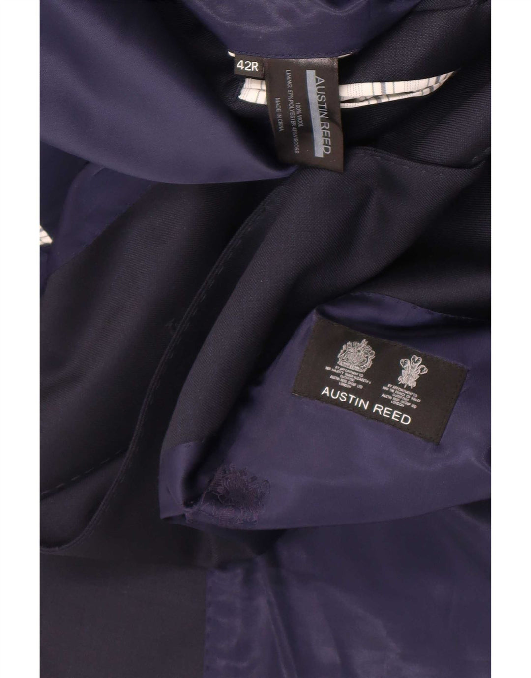 Austin Reed Herren-Blazer mit 2 Knöpfen, UK 42, XL, marineblaue Wolle