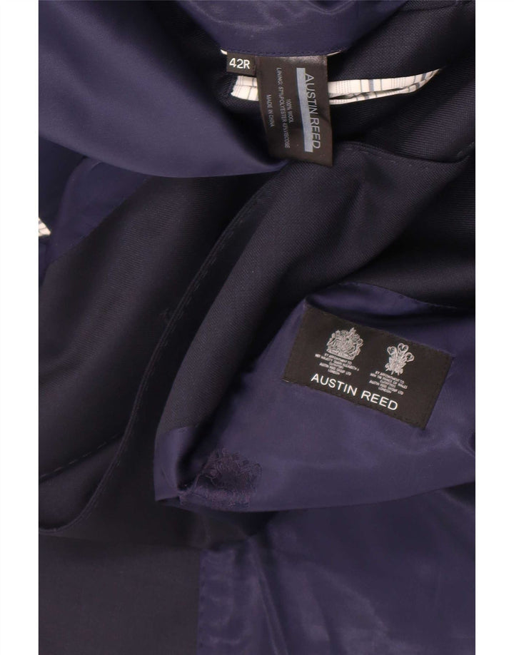 Austin Reed Herren-Blazer mit 2 Knöpfen, UK 42, XL, marineblaue Wolle