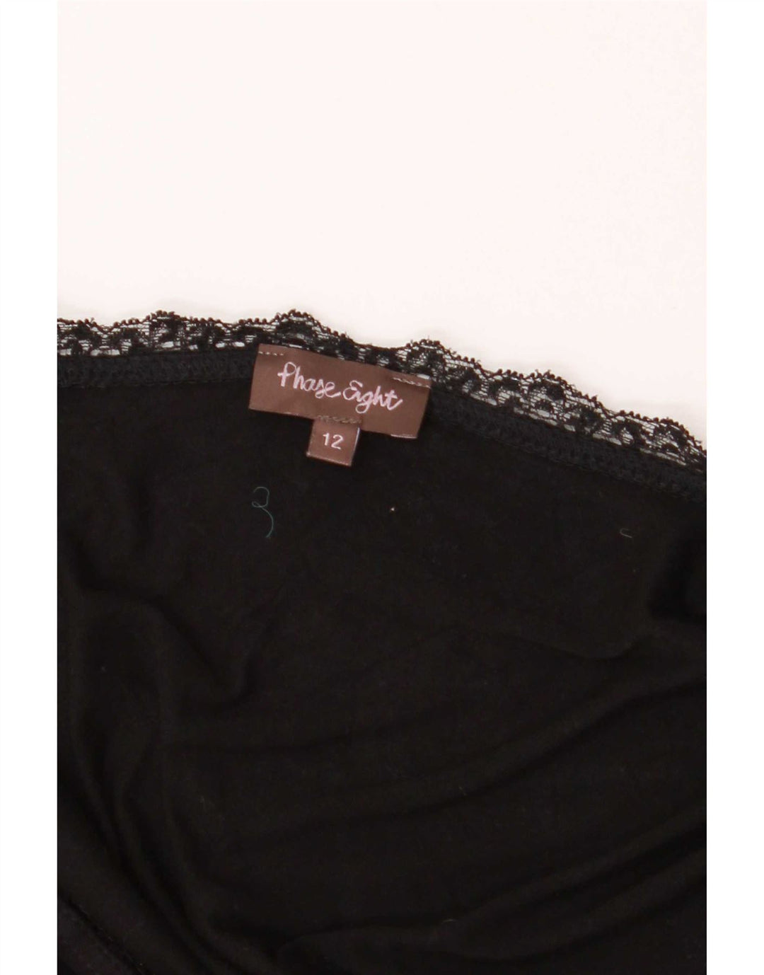 Phase Eight Damen 3/4-Ärmel Crop Top UK 12 Mittelschwarze Viskose