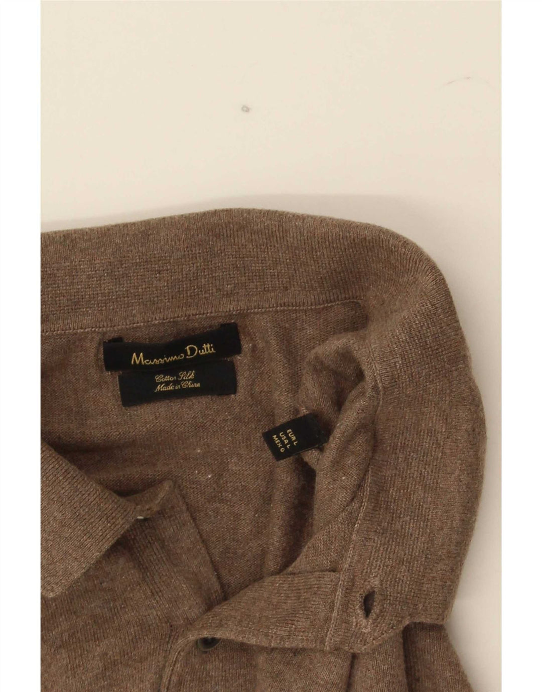 Massimo Dutti Herren-Pullover mit Rollkragen, groß, braune Baumwolle