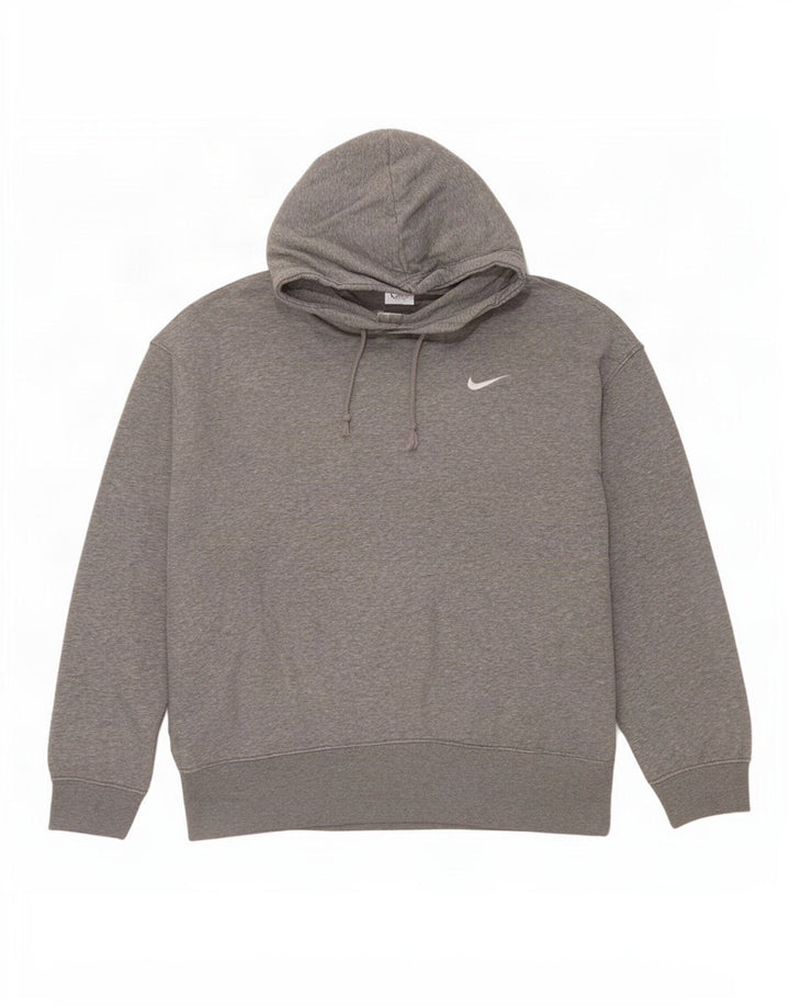 Nike Herren-Kapuzenpullover aus mittelgrau gefleckter Baumwolle