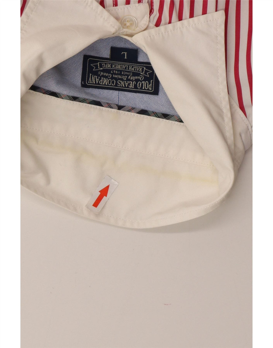 RALPH LAUREN Herrenhemd Große rote Nadelstreifen-Baumwolle