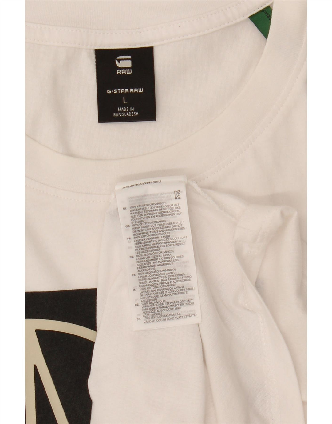 G-Star Herren-T-Shirt mit Grafik, Größe L, aus weißer Baumwolle