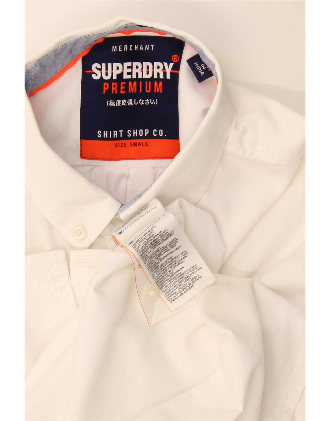 Superdry Herren-Hemd, Größe S, weiße Baumwolle