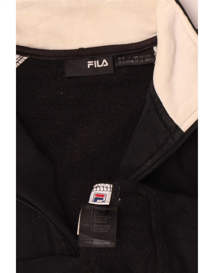 Fila Damen-Trainingsanzug-Oberteil, übergroß, Jacke, Gr. 10, Größe S, Schwarz, Farbblock