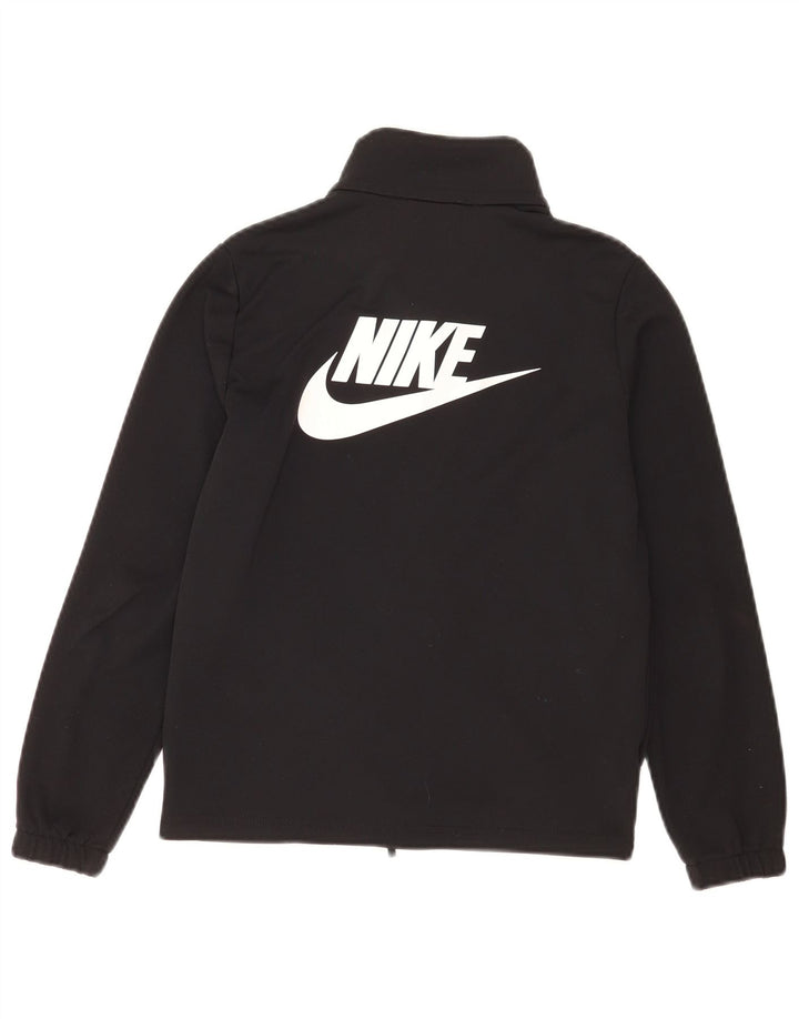 Nike Jungen-Trainingsanzugoberteil mit Grafik, 10–11 Jahre, mittleres schwarzes Polyester