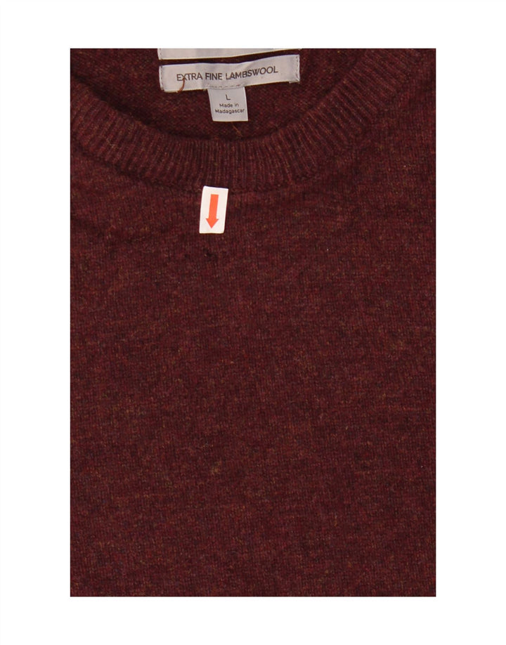 Marks & Spencer Herren-Pullover mit Rundhalsausschnitt, groß, burgunderrote Wolle