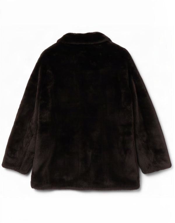 Marks & Spencer Damen Kunstpelzjacke UK 14 Mittelschwarzes Polyester
