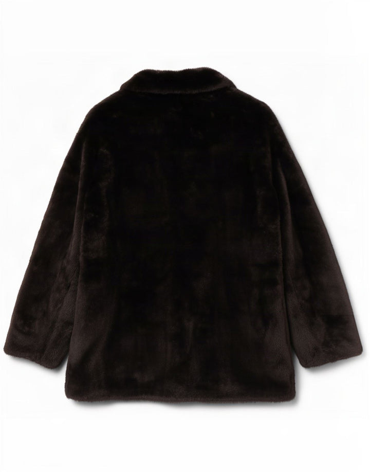 Marks & Spencer Damen Kunstpelzjacke UK 14 Mittelschwarzes Polyester