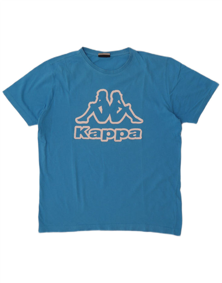 Kappa Herren-T-Shirt mit Grafik, groß, aus blauer Baumwolle
