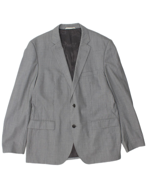 Hugo Boss Herren-Blazer mit 2 Knöpfen, EU 54, 2XL, graue Hahnentritt-Viskose