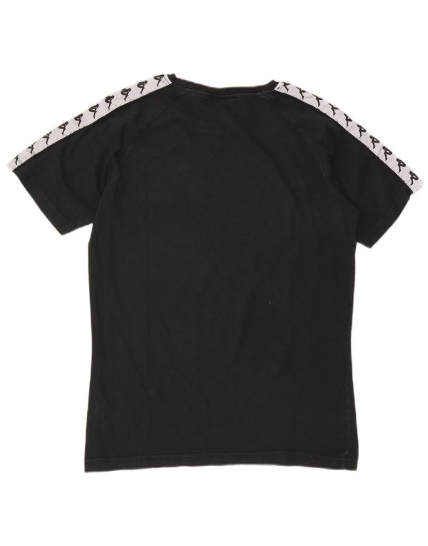 Kappa Womens Graphic T-Shirt Top UK 14 Large Schwarz Colourblock Baumwolle