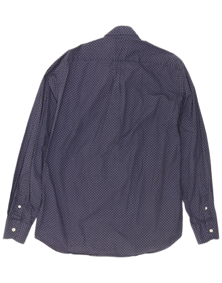 Harmont & Blaine Herrenhemd XL Marineblau gepunktete Baumwolle