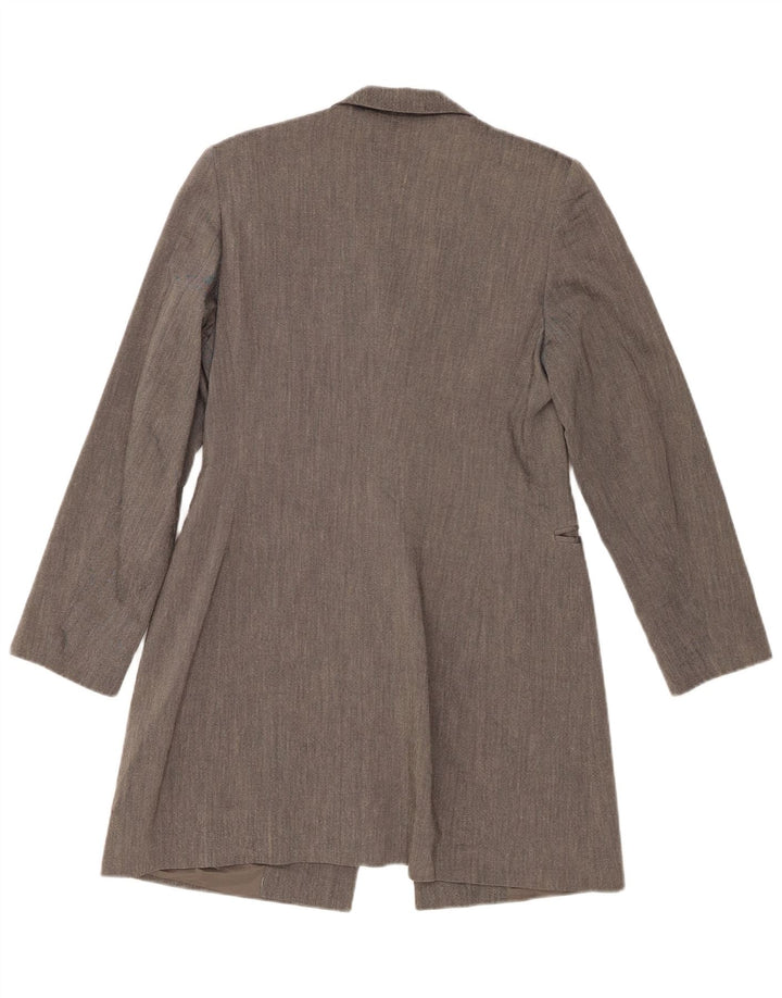 Metaphor Damen Longline 1-Knopf-Blazerjacke IT 42 Mittelgraue Viskose