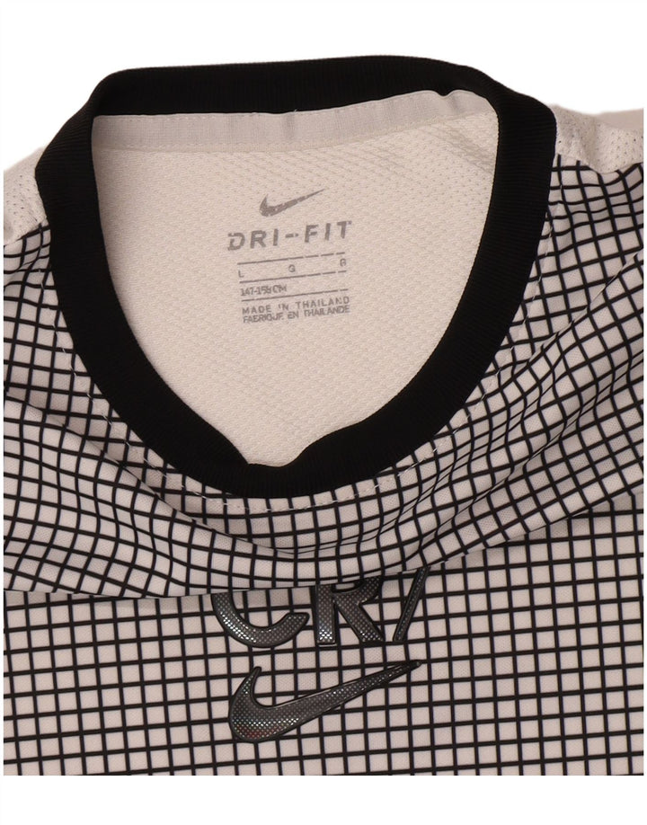 Nike CR7 Grafik-T-Shirt für Jungen, 12–13 Jahre, groß, weiß kariert