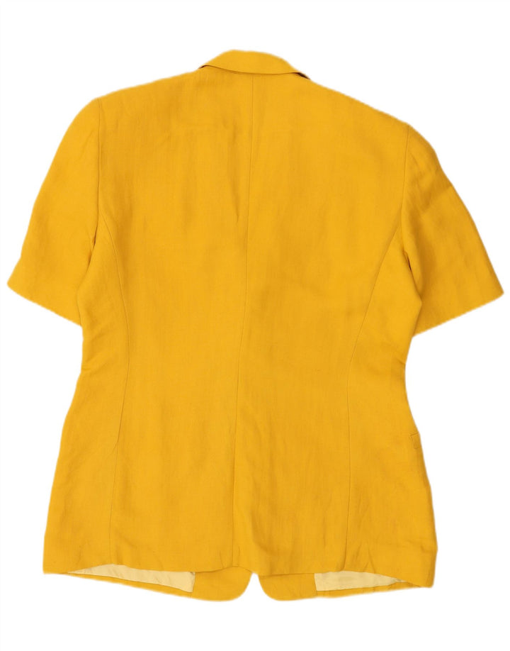MISSONI Damen Kurzarm-Blazerjacke mit 2 Knöpfen, Gr. 16, Gelb
