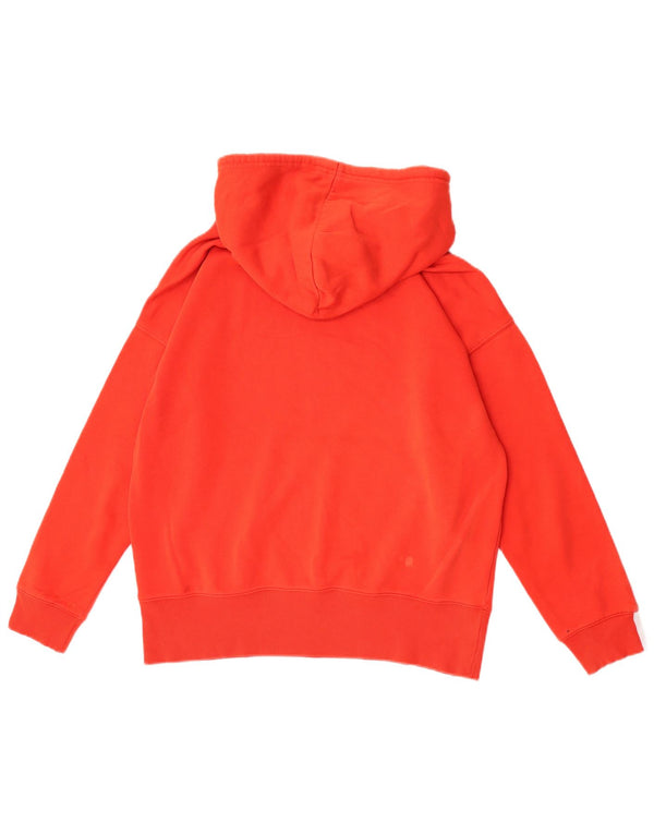 Adidas Womens Graphic Oversized Hoodie Pullover UK 8 Small Rote Baumwolle