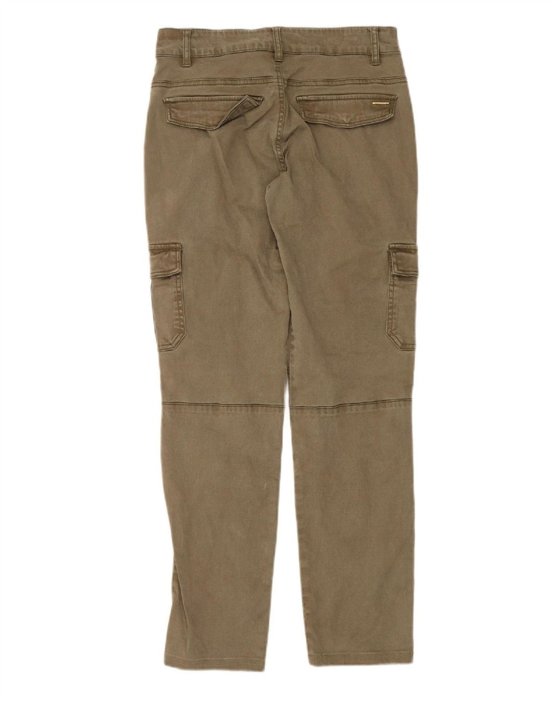 GUESS Womens Slim Cargo Trousers W26 L28 Green Lyocell