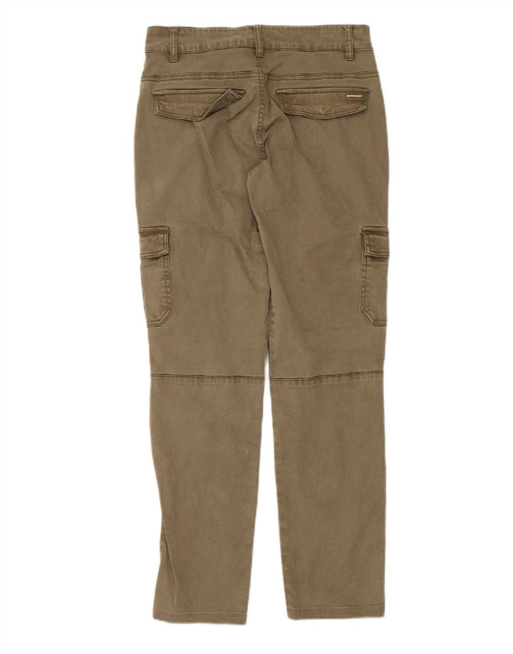 GUESS Womens Slim Cargo Trousers W26 L28 Green Lyocell