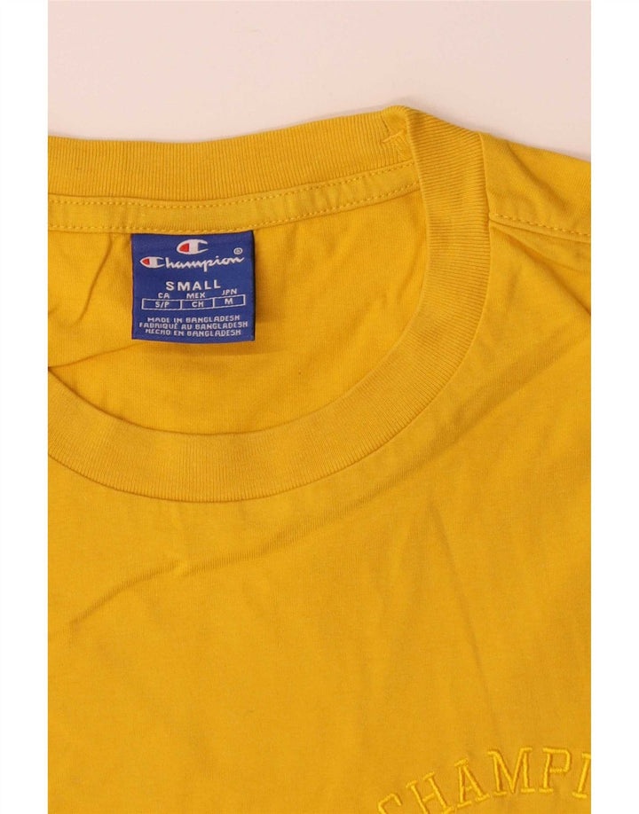 Champion Herren T-Shirt Top Small Gelb Baumwolle