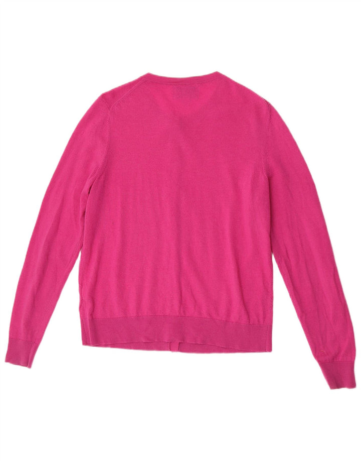 Marks & Spencer Damen-Cardigan-Pullover UK 12 Mittelrosa Merinowolle