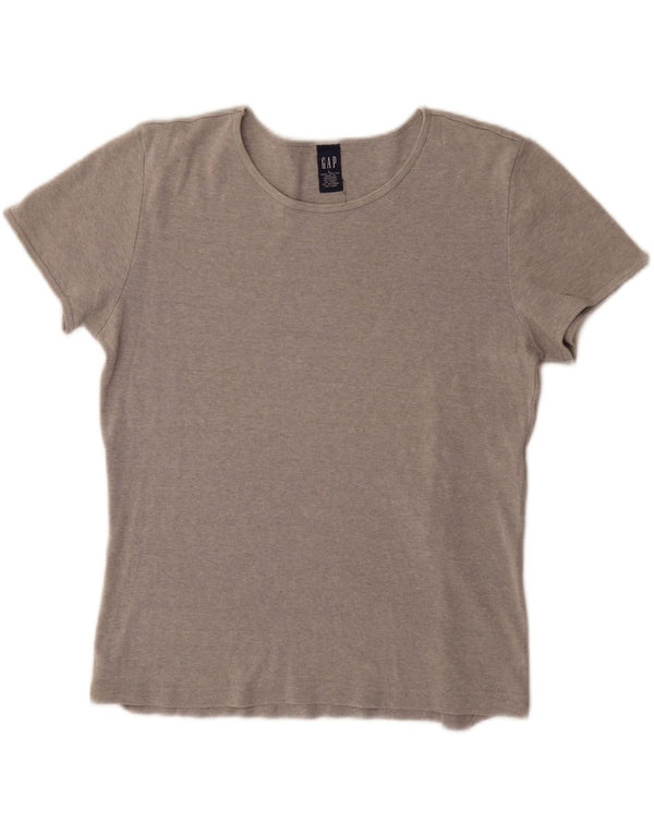 Gap Damen T-Shirt Top UK 16 Large Grau Baumwolle