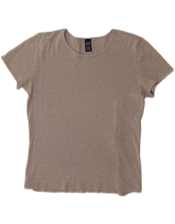 Gap Damen T-Shirt Top UK 16 Large Grau Baumwolle