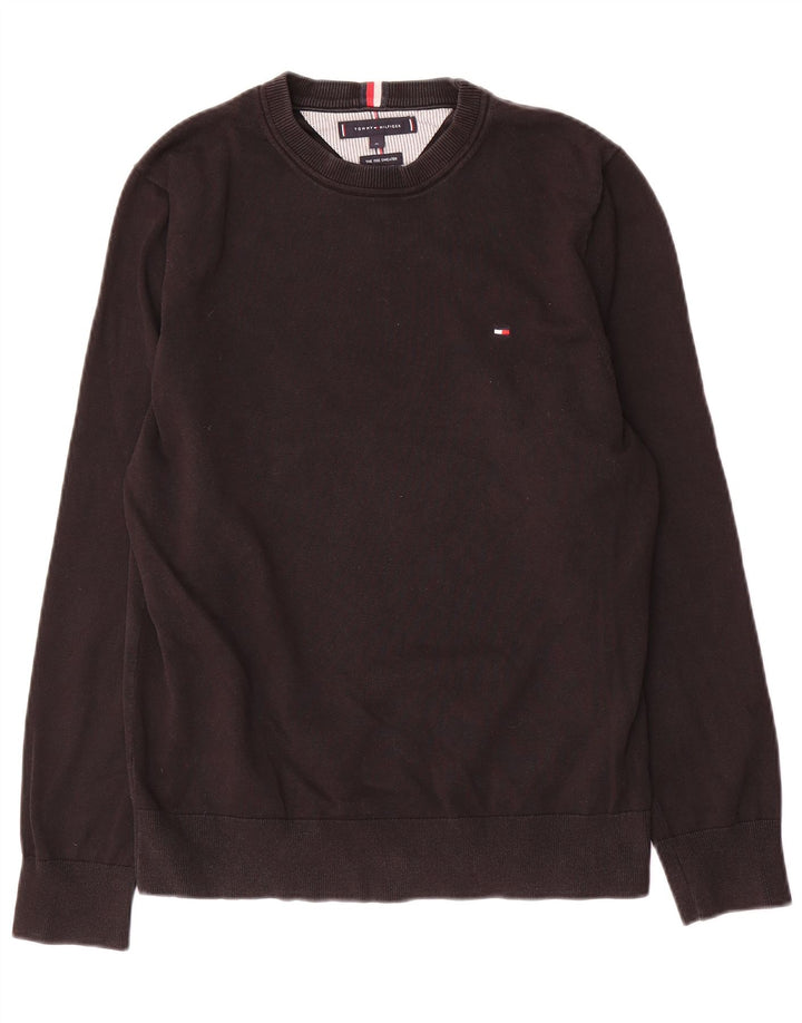 Tommy Hilfiger Herren-Pullover mit Rundhalsausschnitt, mittelgroß, Schwarz