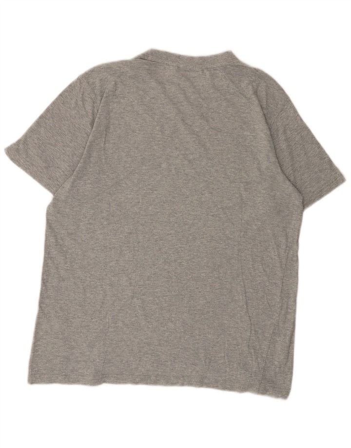 Fila Herren Grafik-T-Shirt-Oberteil aus mittelgrau gesprenkelter Baumwolle