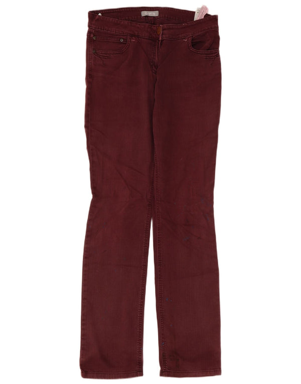 Marks & Spencer Damen Straight Jeans UK 12 Medium W34 L33 Burgund Baumwolle