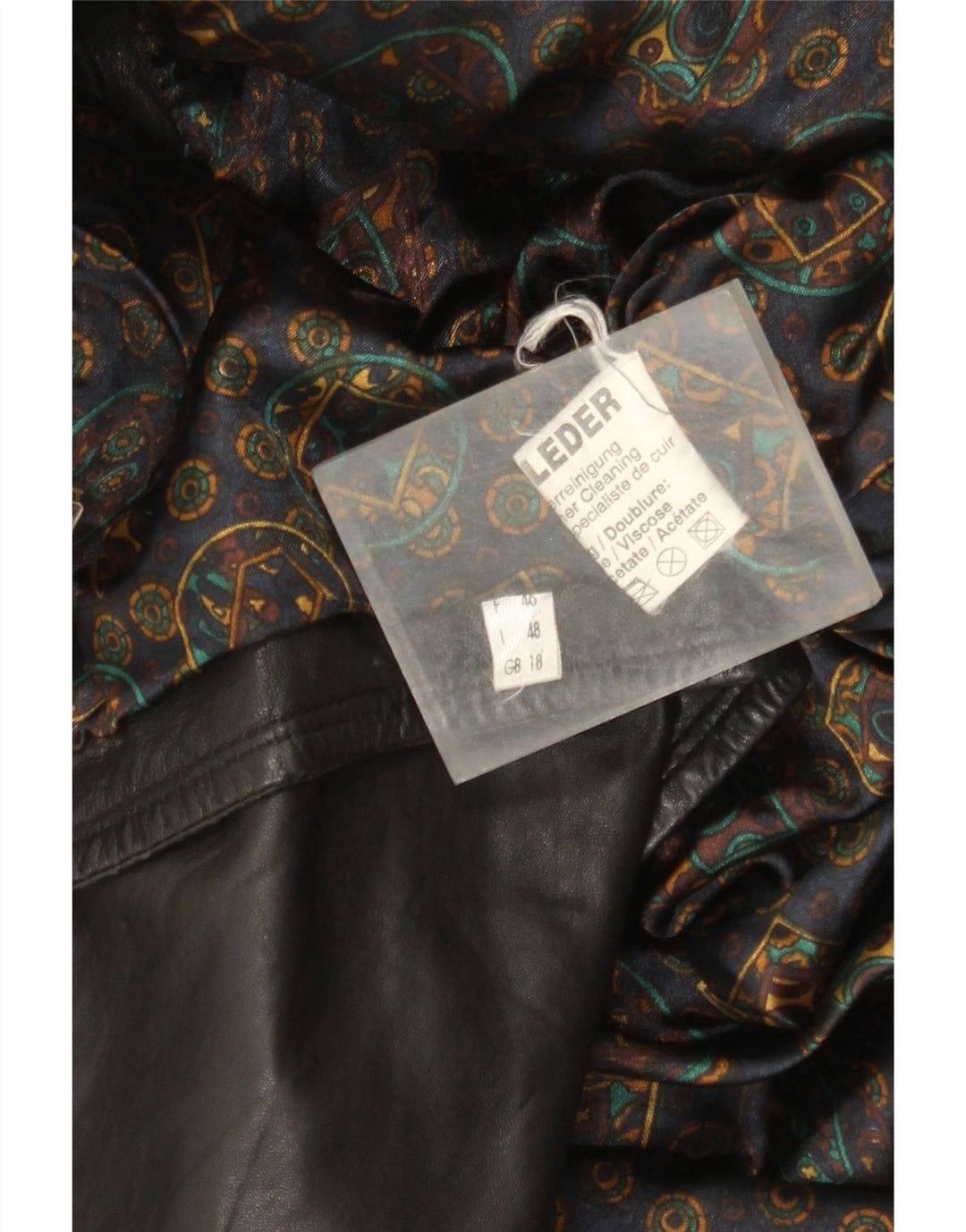 Vintage Damen Übergroße Lederjacke UK 18 XL Schwarzes Leder