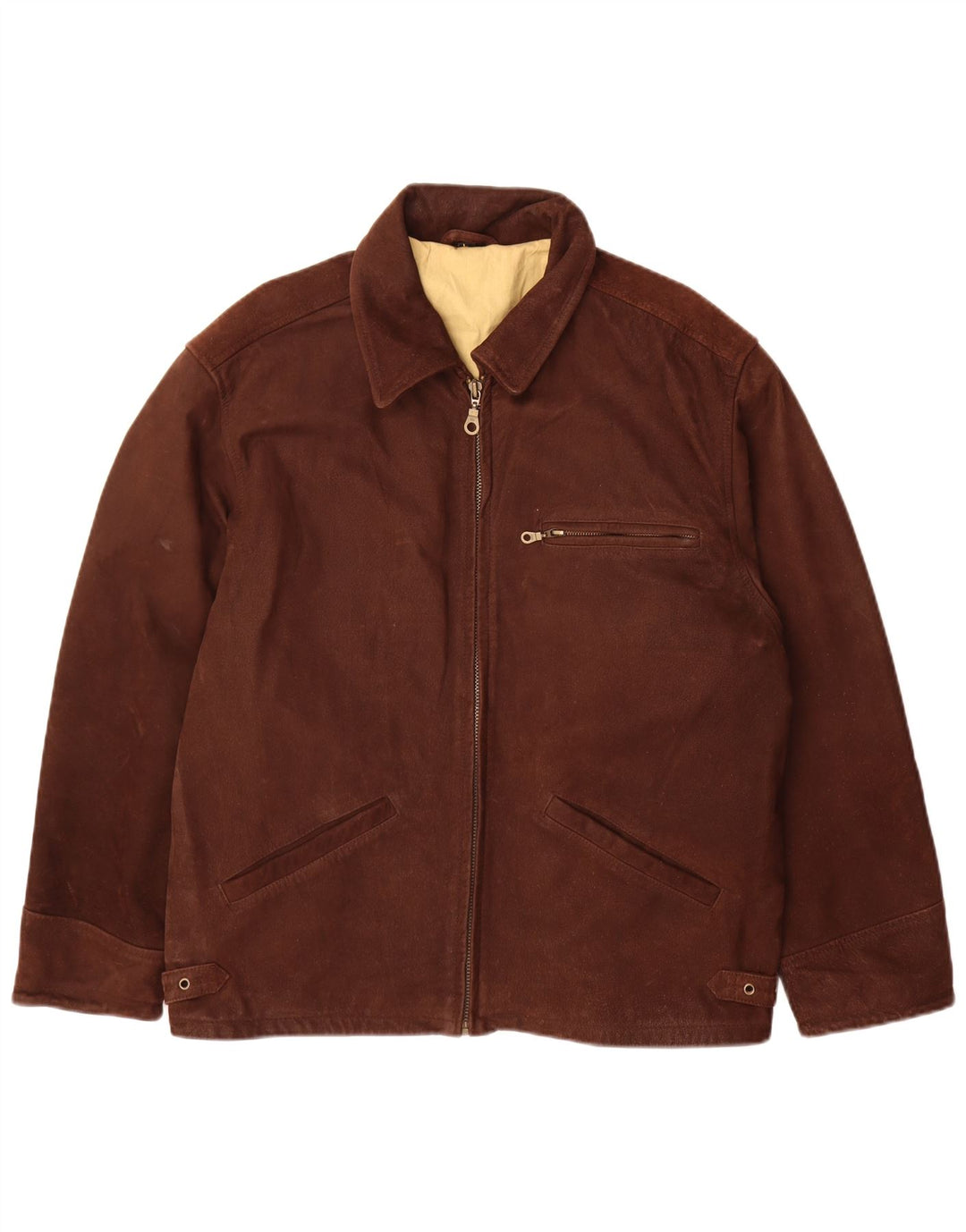 Vintage Herren Lederjacke UK 40 Großes braunes Leder