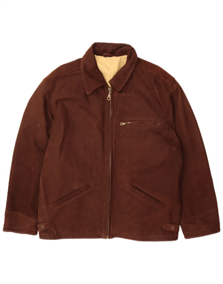 Vintage Herren Lederjacke UK 40 Großes braunes Leder