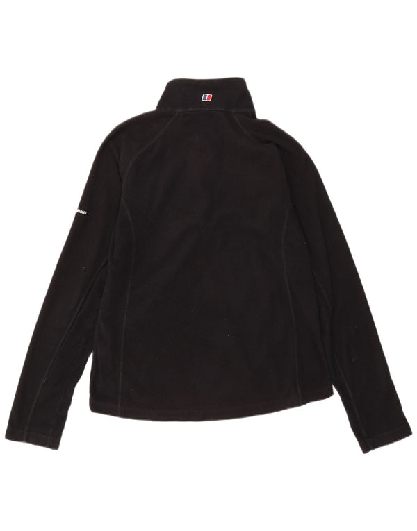 Berghaus Jungen-Fleecepullover mit Reißverschluss am Hals, 11–12 Jahre, schwarzes Polyester