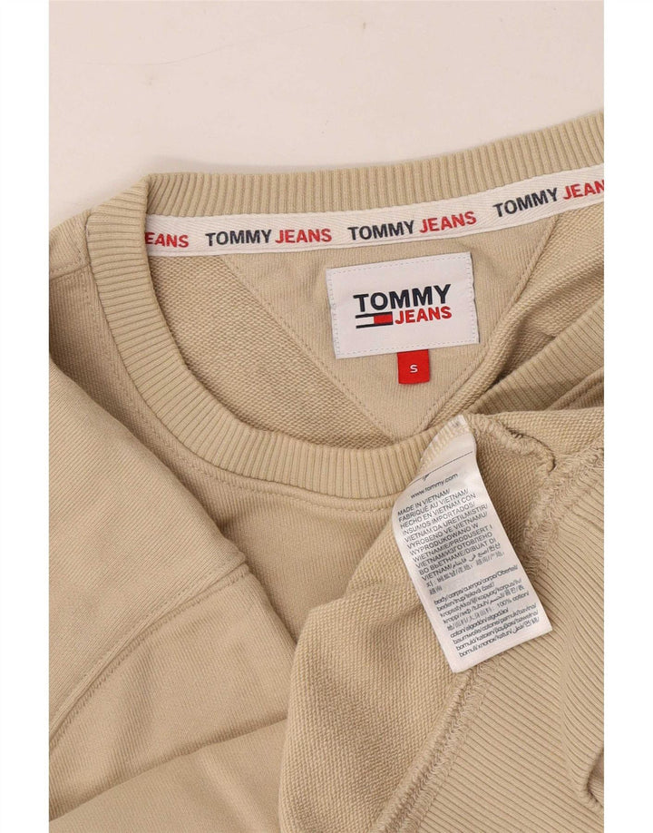 Tommy Hilfiger Herren Sweatshirt Pullover Small Beige Baumwolle