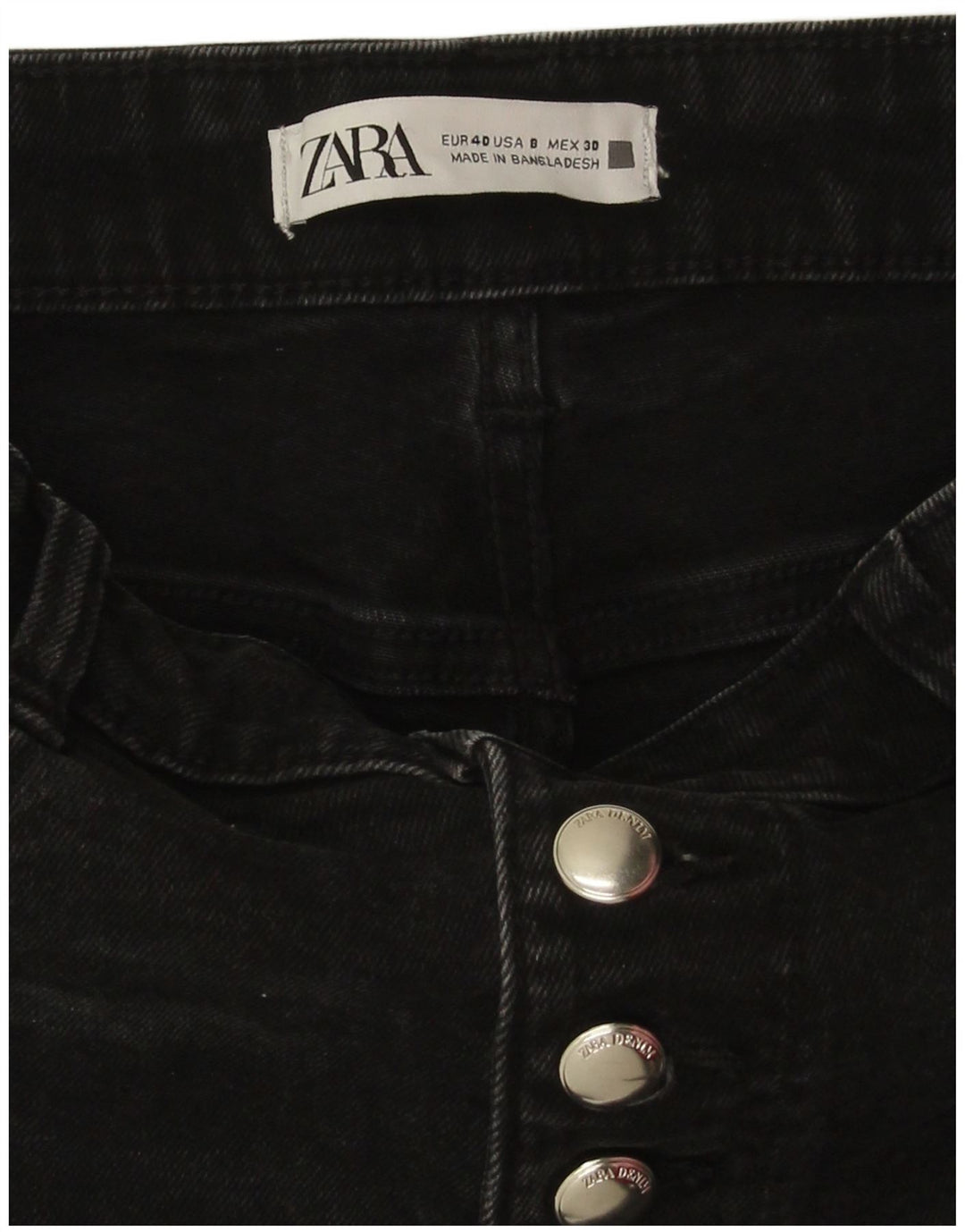 Zara Damen Bootcut Jeans EU 40 Medium W30 L26 Schwarze Baumwolle