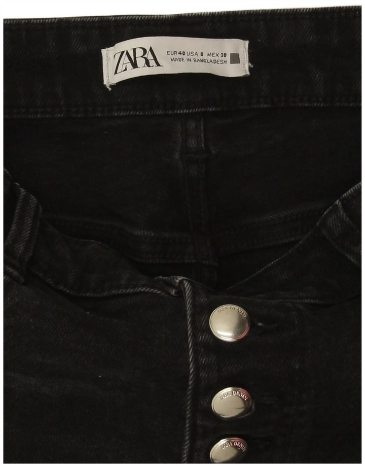 Zara Damen Bootcut Jeans EU 40 Medium W30 L26 Schwarze Baumwolle