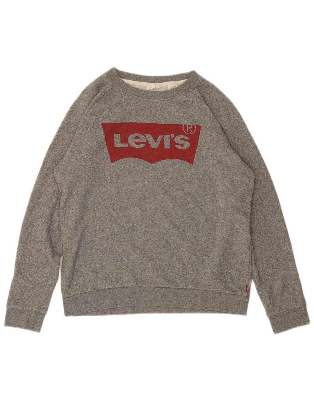 Levi's Damen-Sweatshirt mit grafischem Print, Gr. 10, Größe S, grau gefleckte Baumwolle