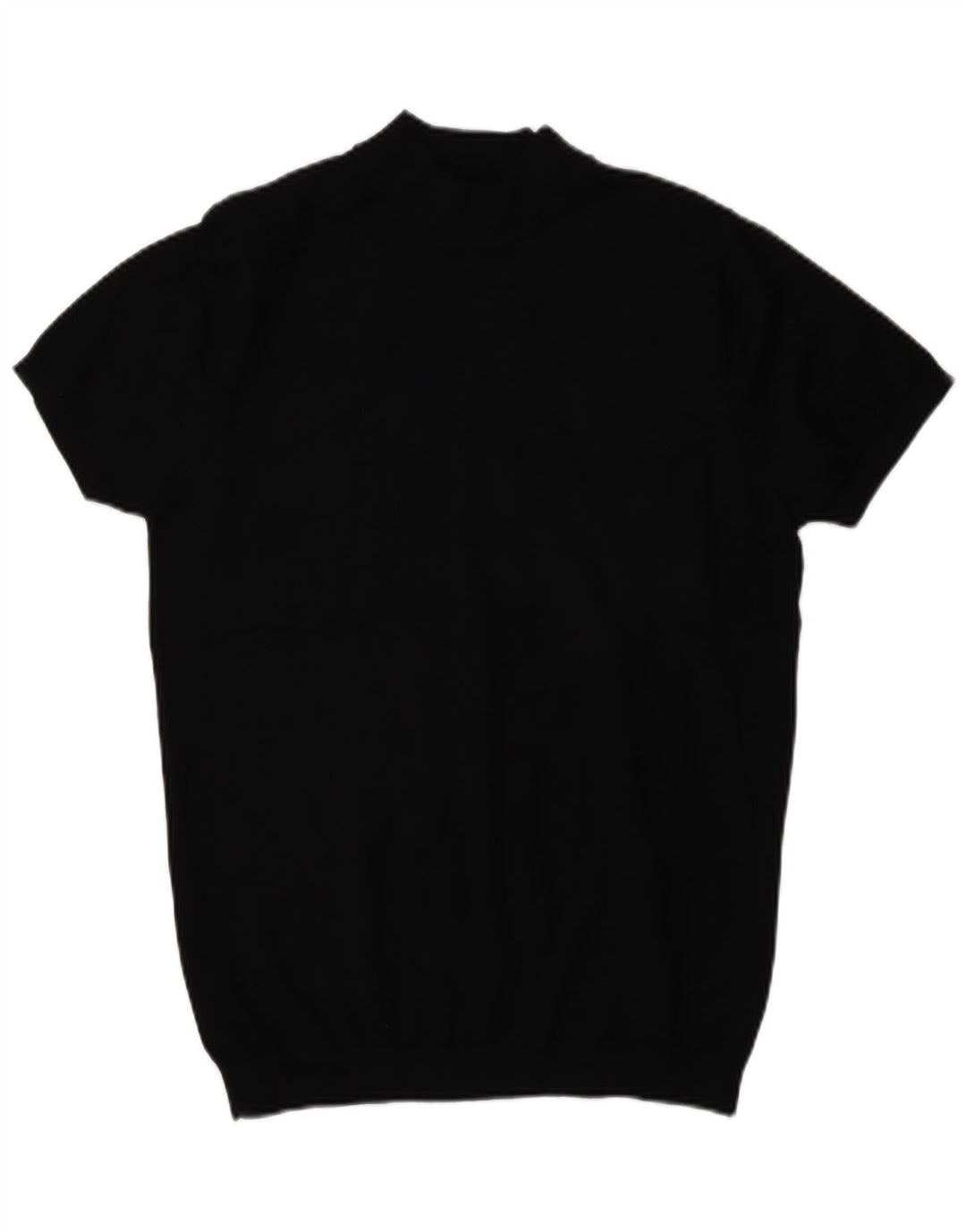 Zara Herren Kurzarm Rollkragenpullover Pullover Small Schwarz