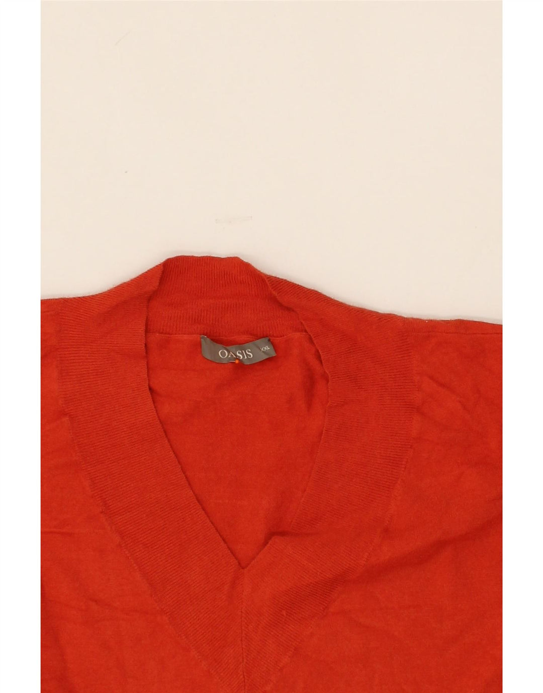 OASIS Womens V-Neck Jumper Sweater UK 20 2XL Red Vintage Oasis and Second-Hand Oasis from Messina Hembry 