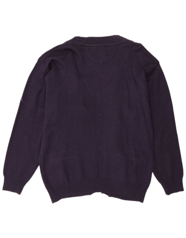 Vintage Herren Offener Cardigan Pullover 3XL Lila Acryl