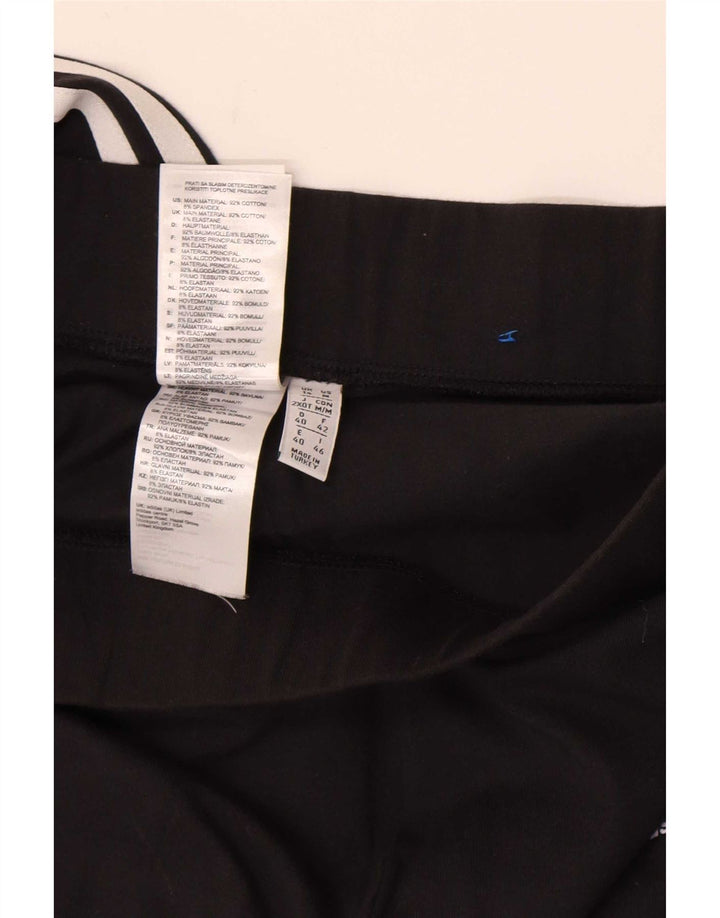 Adidas Damen Leggings UK 14 Große schwarze Baumwolle