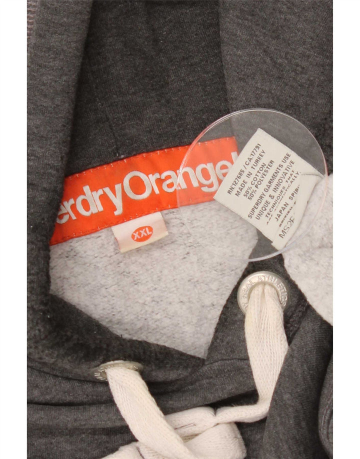 Superdry Herren Kapuzenpullover 2XL aus grauer Baumwolle